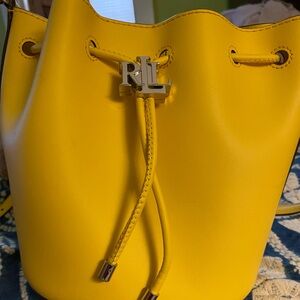 Excellent used condition Ralph Lauryn, bucket bag, yellow leather